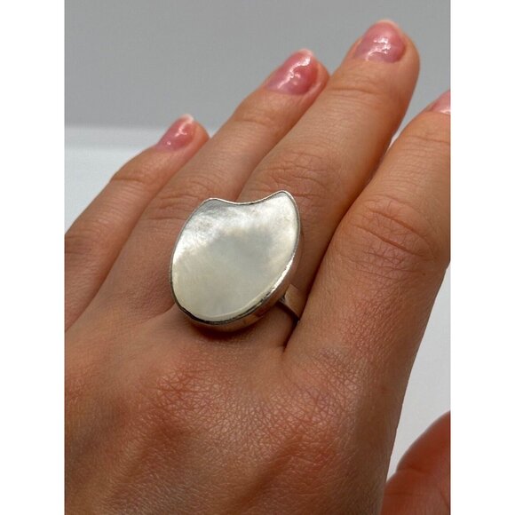 925 STERLING SILVER ABALONE SHELL RING SIZE 12 - Picture 8 of 10
